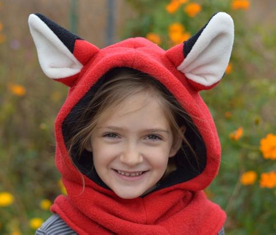 Kids Camp Animal Hoodie Cowl Scarf