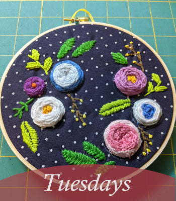 Embroidery and Hand Sewing (Tuesdays) - In Studio