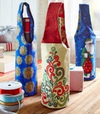 Intro to Sewing: Holiday Wine Bottle Covers